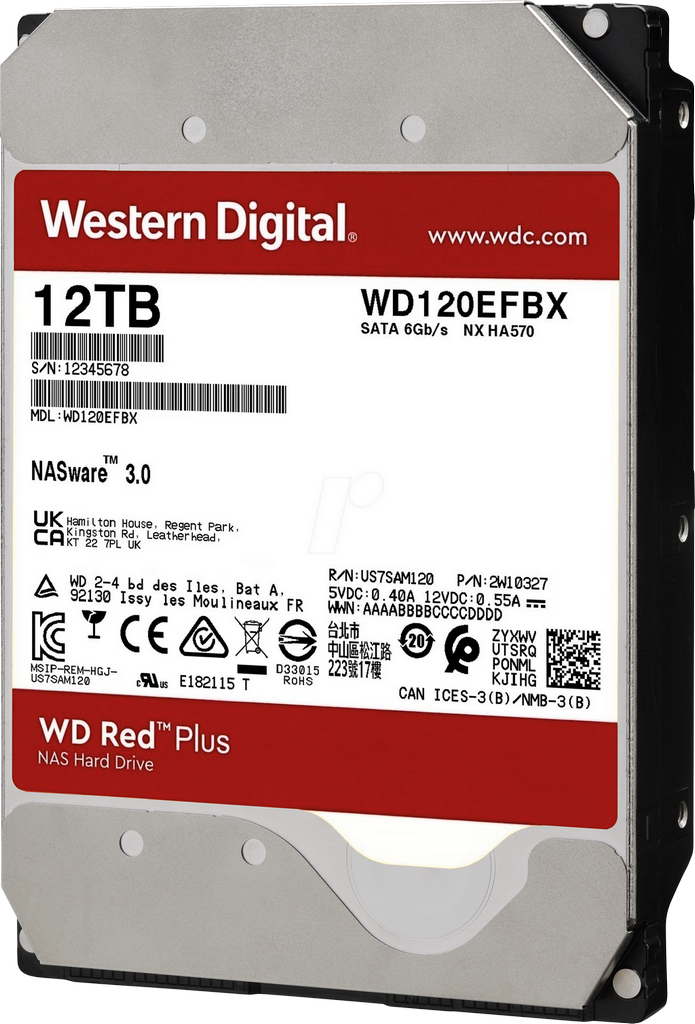 Western Digital 12.0TB 3.5 Red Plus NAS WD120EFBX