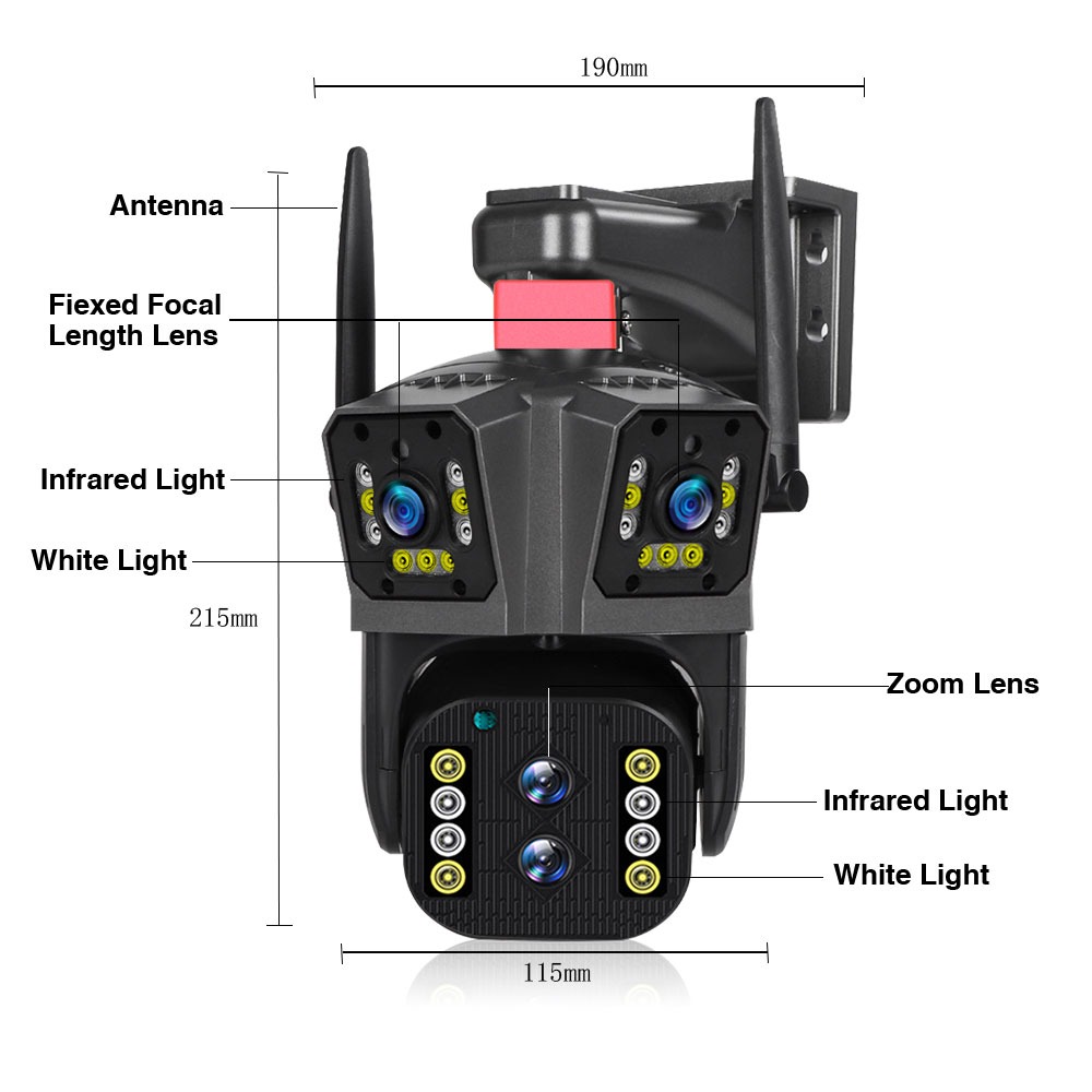 iCSee Camera Wi-Fi WQQ839S-PW-4 3 lens (4mp+4mp+4mp)