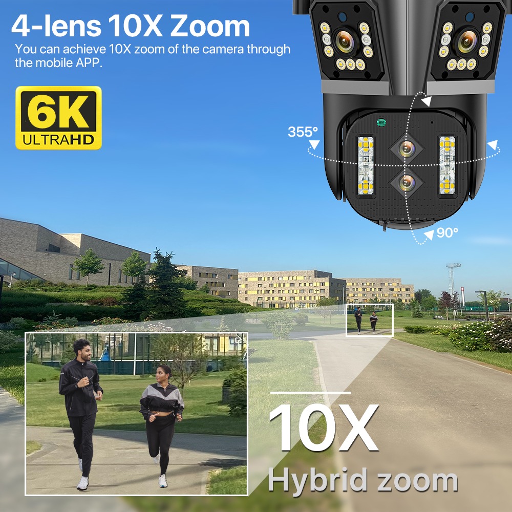 iCSee Camera Wi-Fi WQQ839S-PW-4 3 lens (4mp+4mp+4mp)