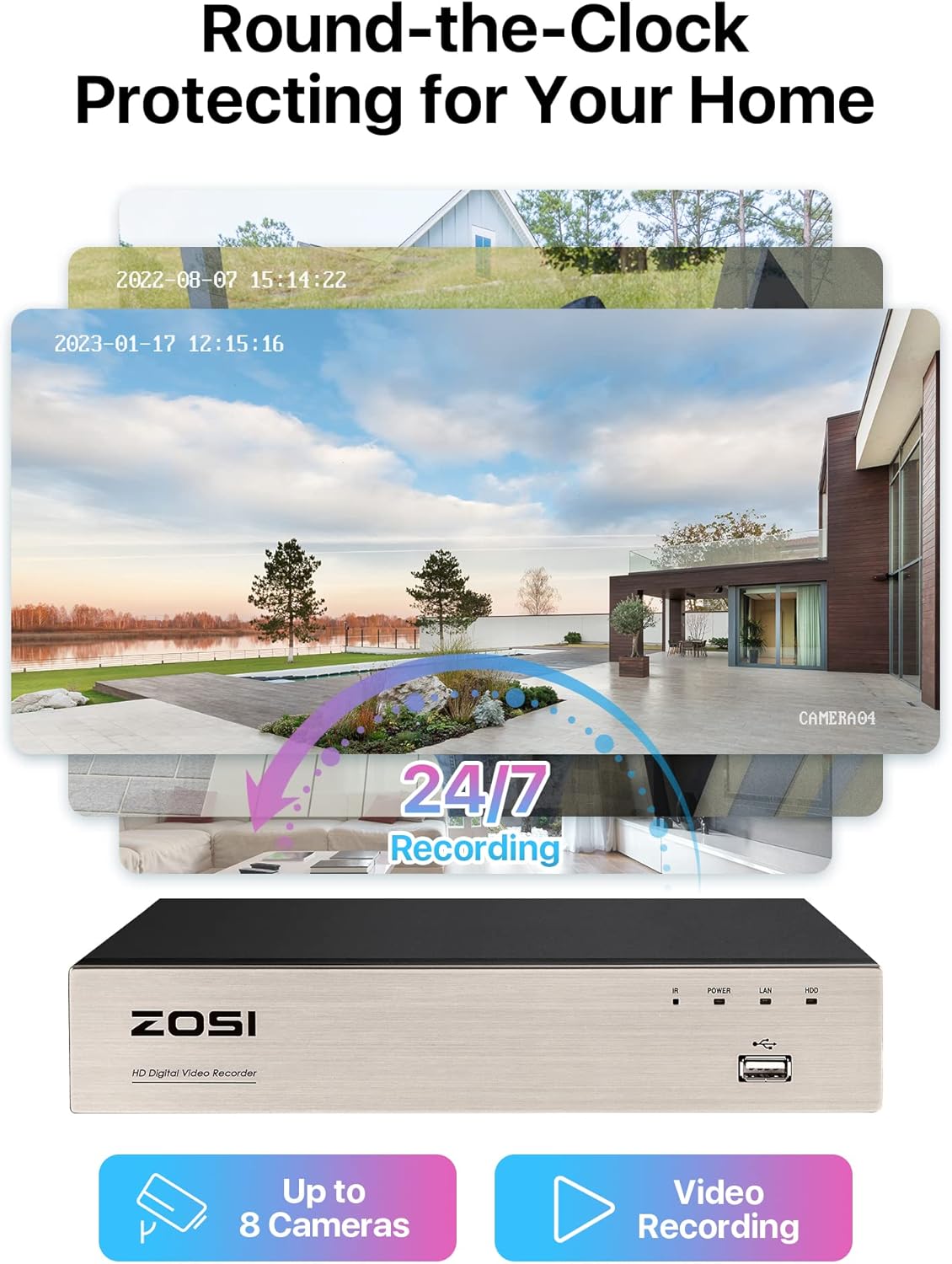 Zosi Set de Supraveghere Video cu 4 camere exterioare  8VNA-106W4S-00-EU-1