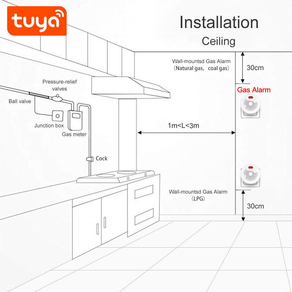 PST RQ400A Датчик CH4, LPG, BIO - WiFi Tuya Smart
