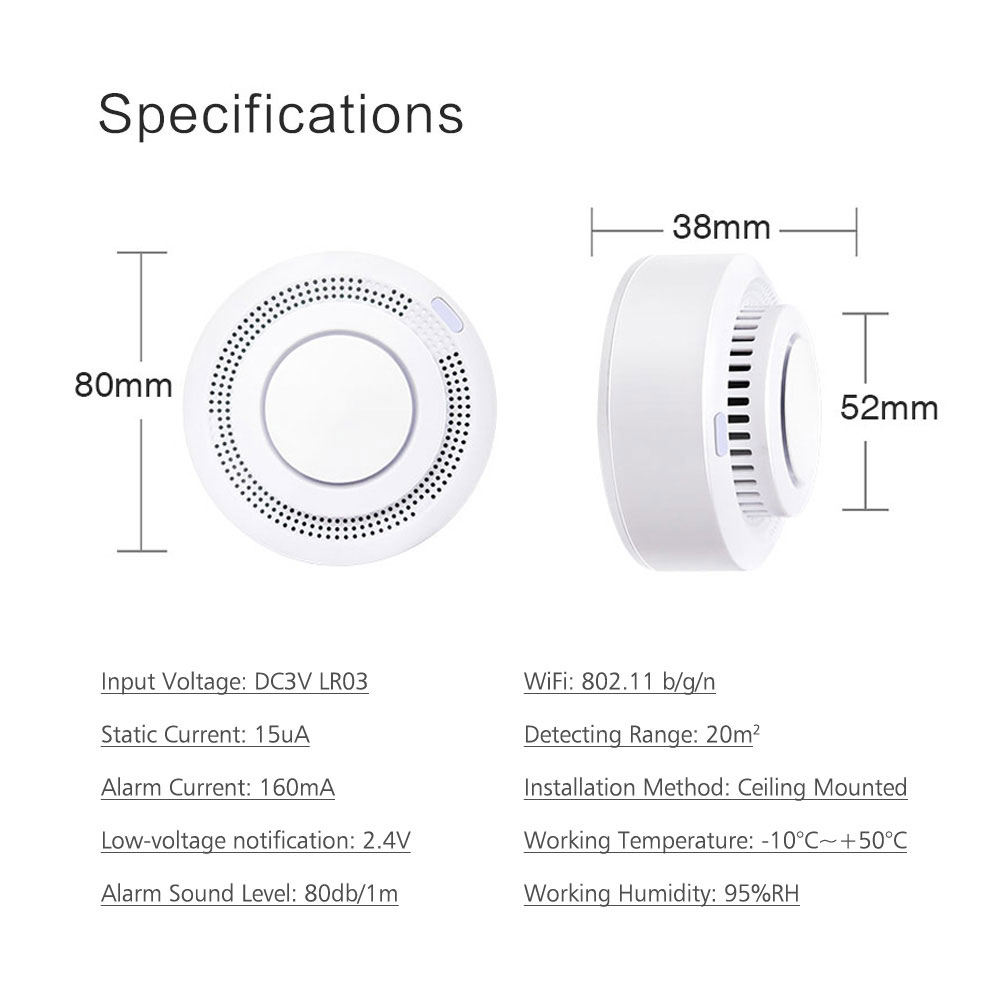 PST YG400A Датчик дыма WiFi Tuya Smart